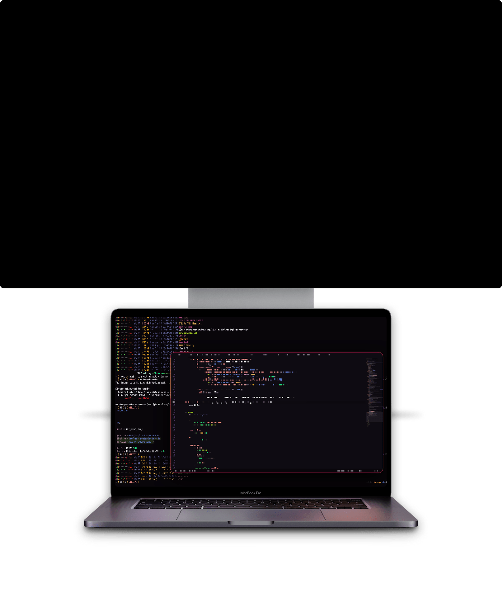 BlackOut active with the external monitor being turned off and the MacBook display having all the windows of the external monitor