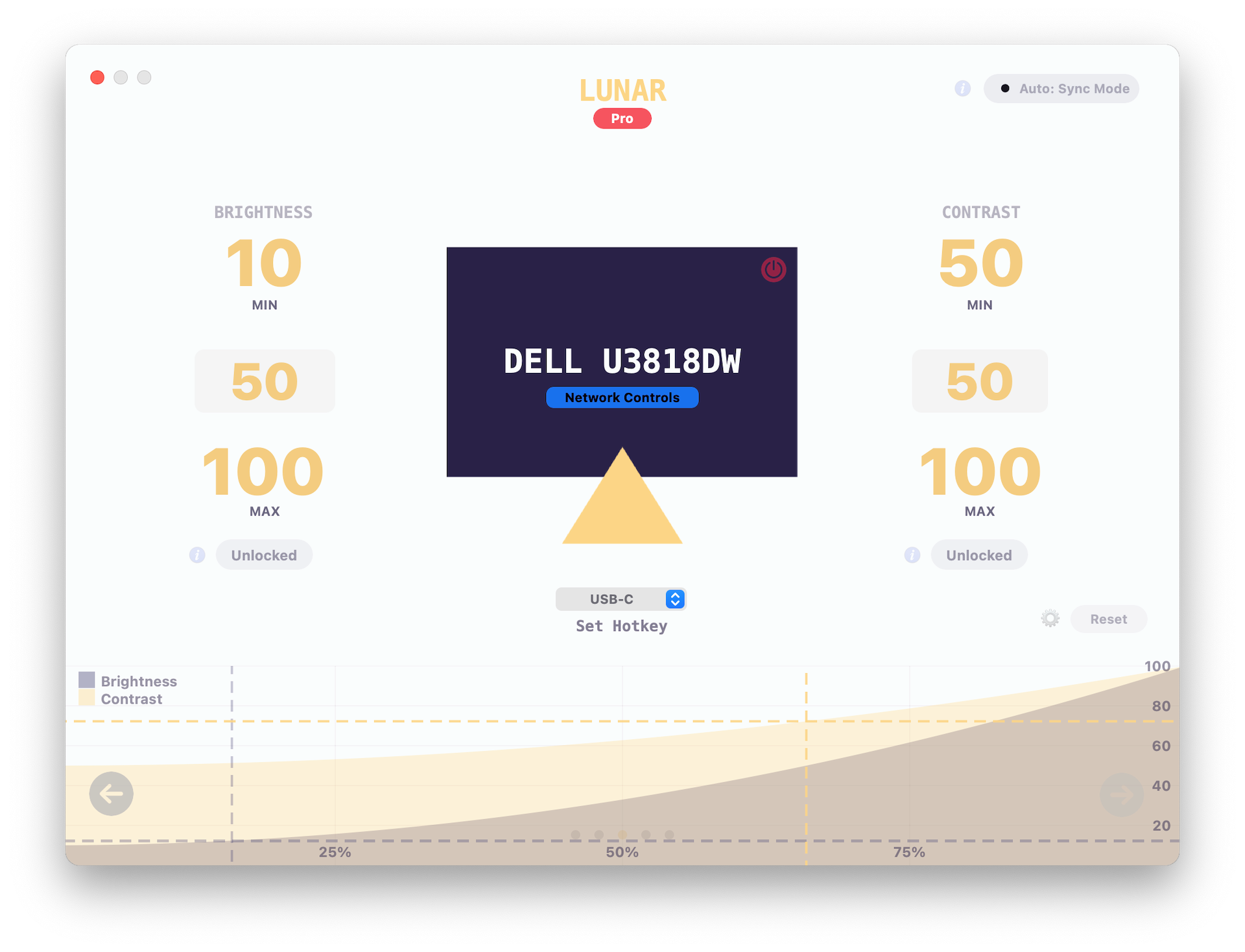 Screenshot showing the blue Network Control tag under a monitor name